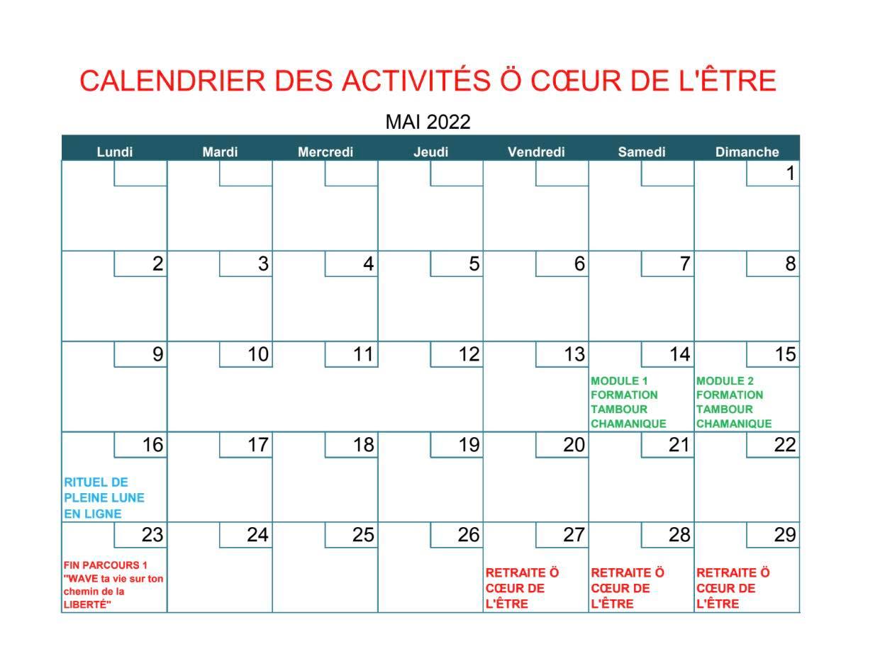 calendrier mai 2022